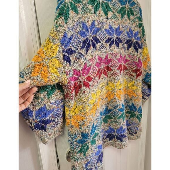 Vintage Geometric Rainbow Sweater L - Picture 5 of 6